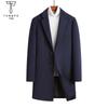 Men's Mid-Length Wool Slim Fit Trench Coat