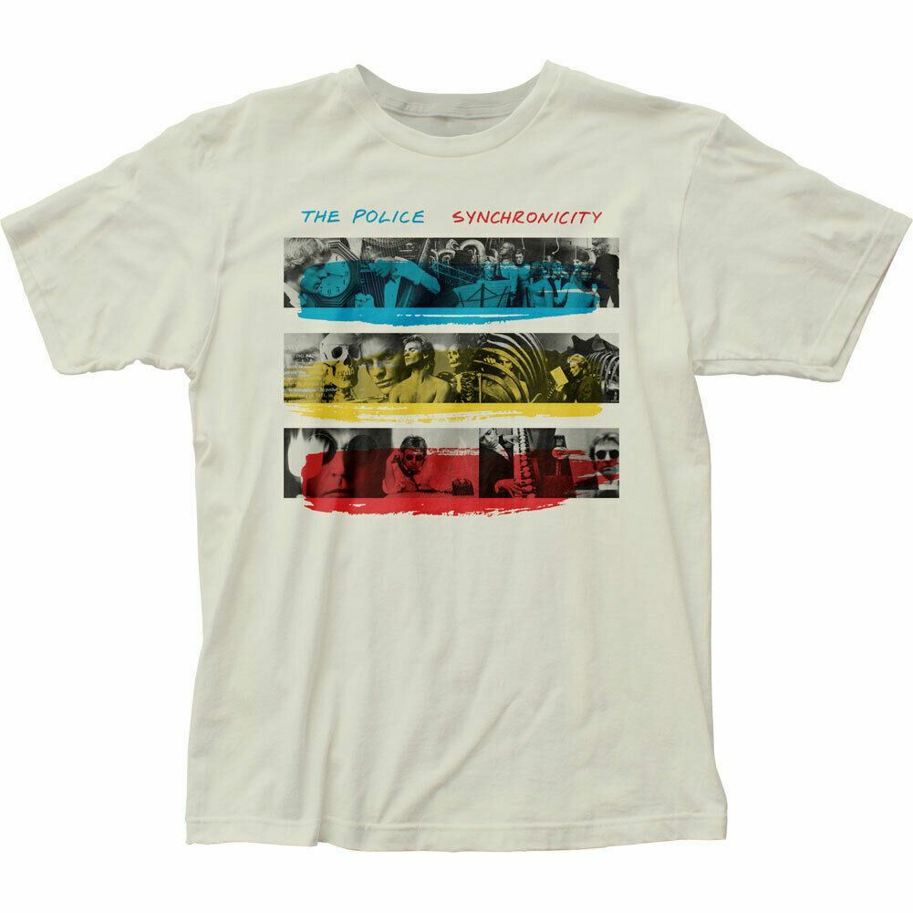 The Police Synchrocity T Shirt Mens Licensed Rock N Roll Band Tee Vintage White