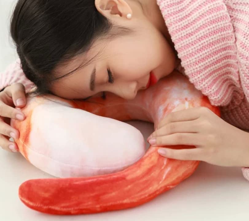 Подушка в виде сладкой креветки, подушка для шеи, подушка для обнимания, забавная подушка, путешествие, сон, еда, плюшевая игрушка, забавный предмет, мероприятие, вечеринка, подарок