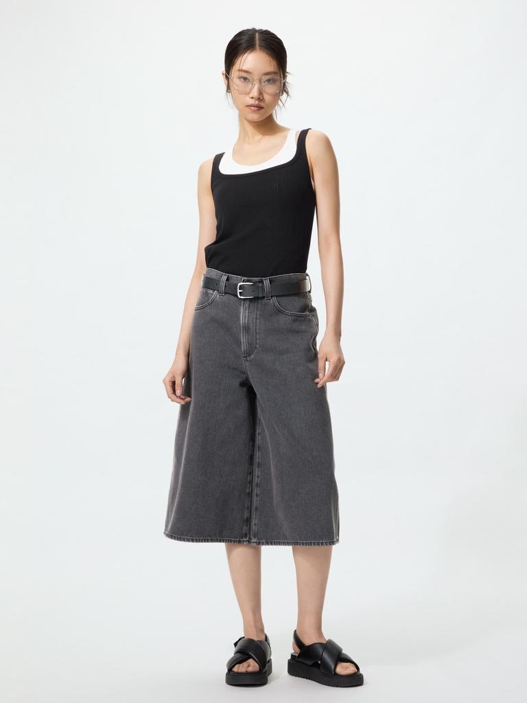 Uniqlo Японские джинсовые кюлоты