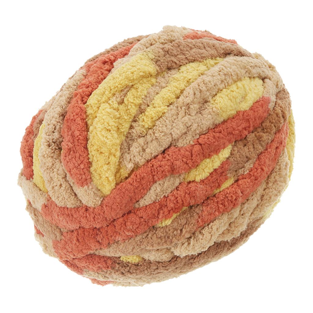 Объемная пряжа Полиэстеровая пряжа для пледа Ручная вязка Сделай сам Толстая шенилловая пряжа для вязания крючком Пледов Сумок Шапок 27м х 2см Смешанный цвет