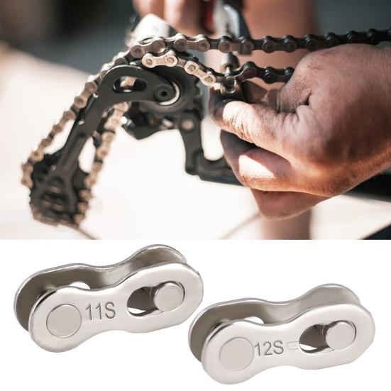 Chain Link Connector Metal Tensile Break-Proof Bike Chain Buckle Easy Disassembly Bike Chain Buckle for 8/9/10/11/12-Speed Chains