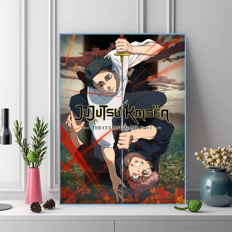 Jujutsu Kaisen Character Group Pattern  3pcs 100% Round Full Drill 5D DIY Diamond Painting Embroidery Cross Stitch Rhinestone Décor