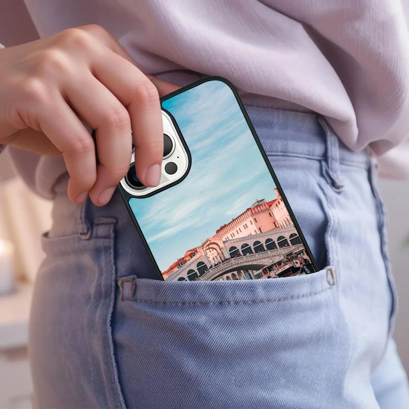 Water City Venice Italy Sunset Phone Case For iPhone 17 Air 15 16e 14 13 Pro Max Coque 12 11 Pro Max PLUS cover