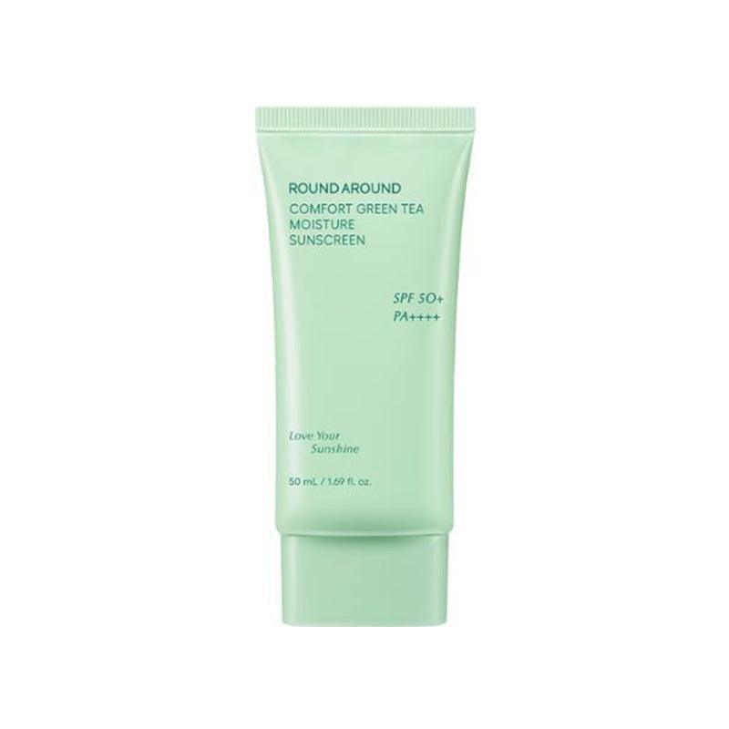ROUND A'ROUND Увлажняющий солнцезащитный крем Comfort Green Tea SPF 50+ PA++++ 50 мл