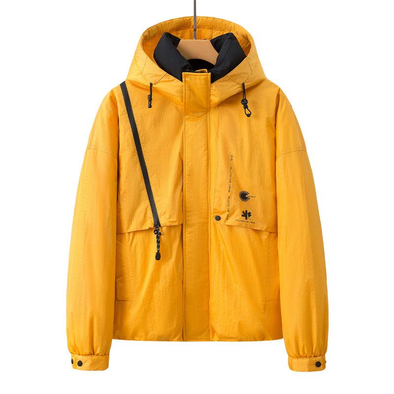 Пуховик мужской зимний молодежный новый модный бренд с капюшоном спортивная студенческая куртка инструментальная короткая модная