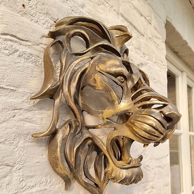 Голова льва украшения настенное искусство статуя животного смола коридор спальня комната