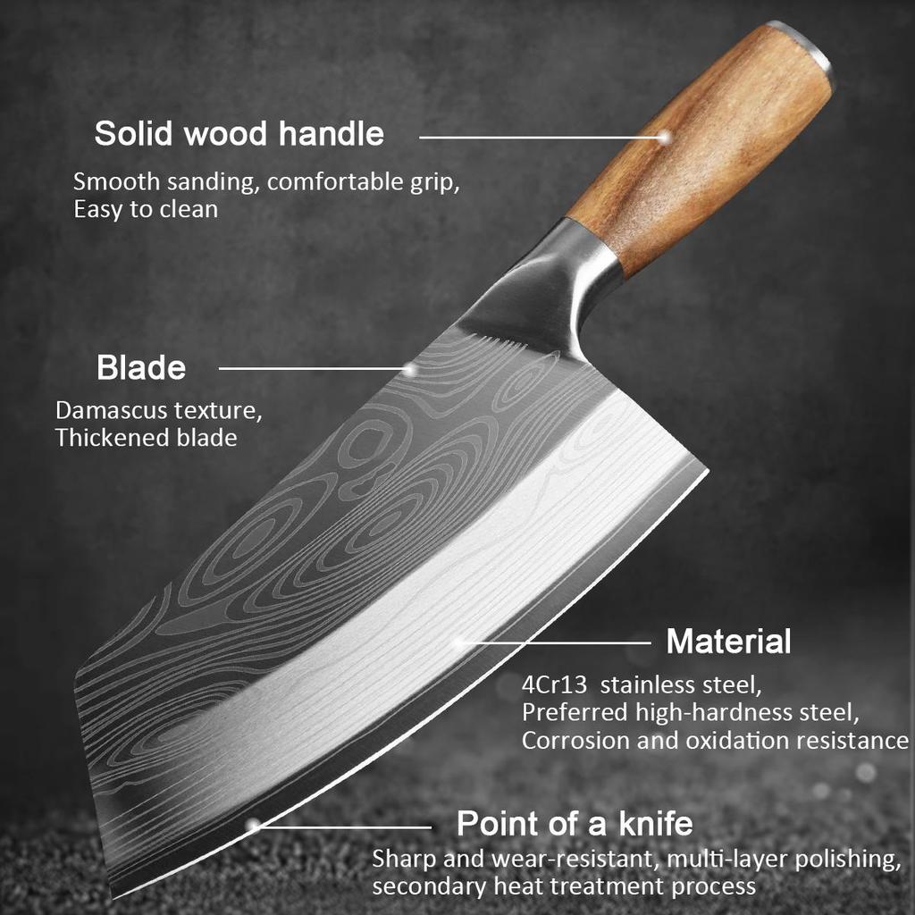 4PCS Kitchen Chef Knife Set Multipurpose Knife Utility Knife Barbecue Knife Stainless Steel Boning Knife