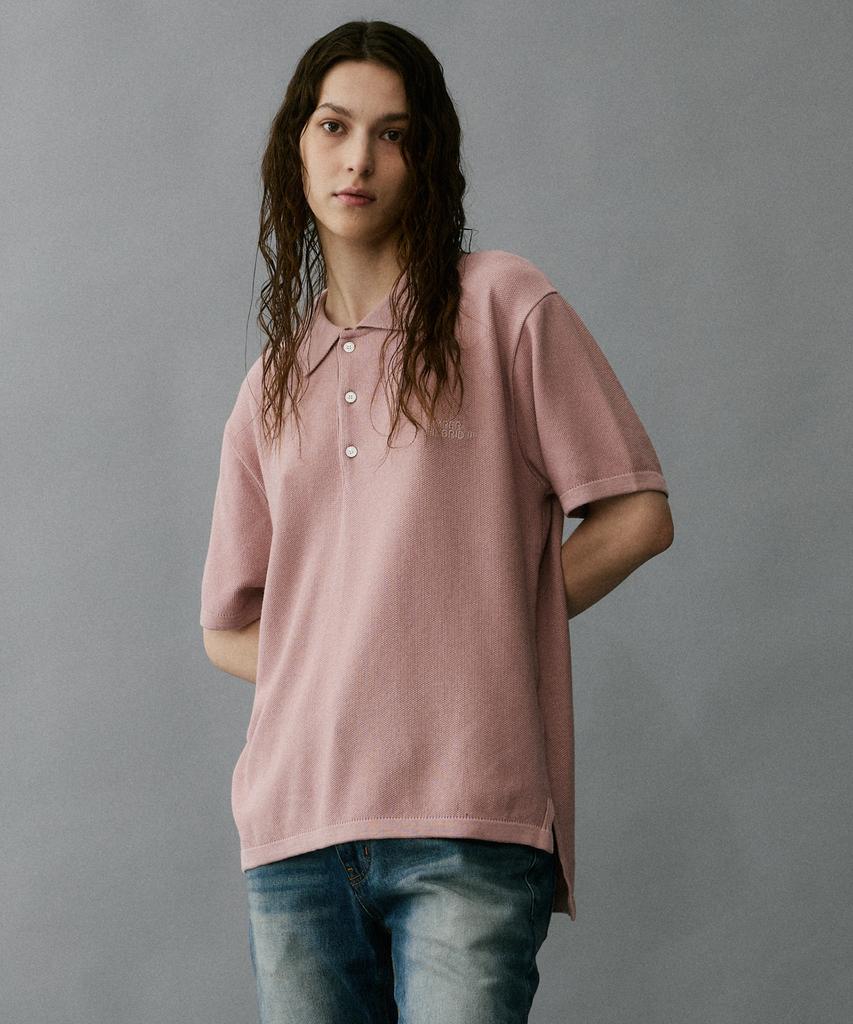 HYII Soft Texture Knit Polo Shirt [Pink]