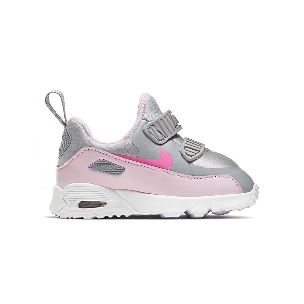 Nike Air Max Tiny 90 Air Cushion Cushioning Low top Toddler Shoes Wolf Gray Pink Infant And Toddler 881924-018