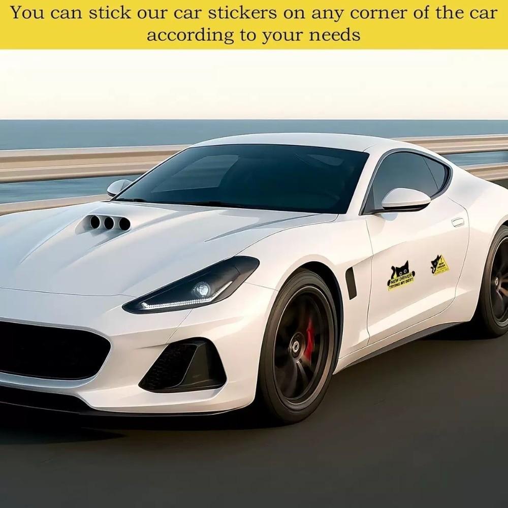 1 Set Waterproof Vinyl Car Sticker Reflective New Driver Sign Reflective Sticker Beginner Drivers