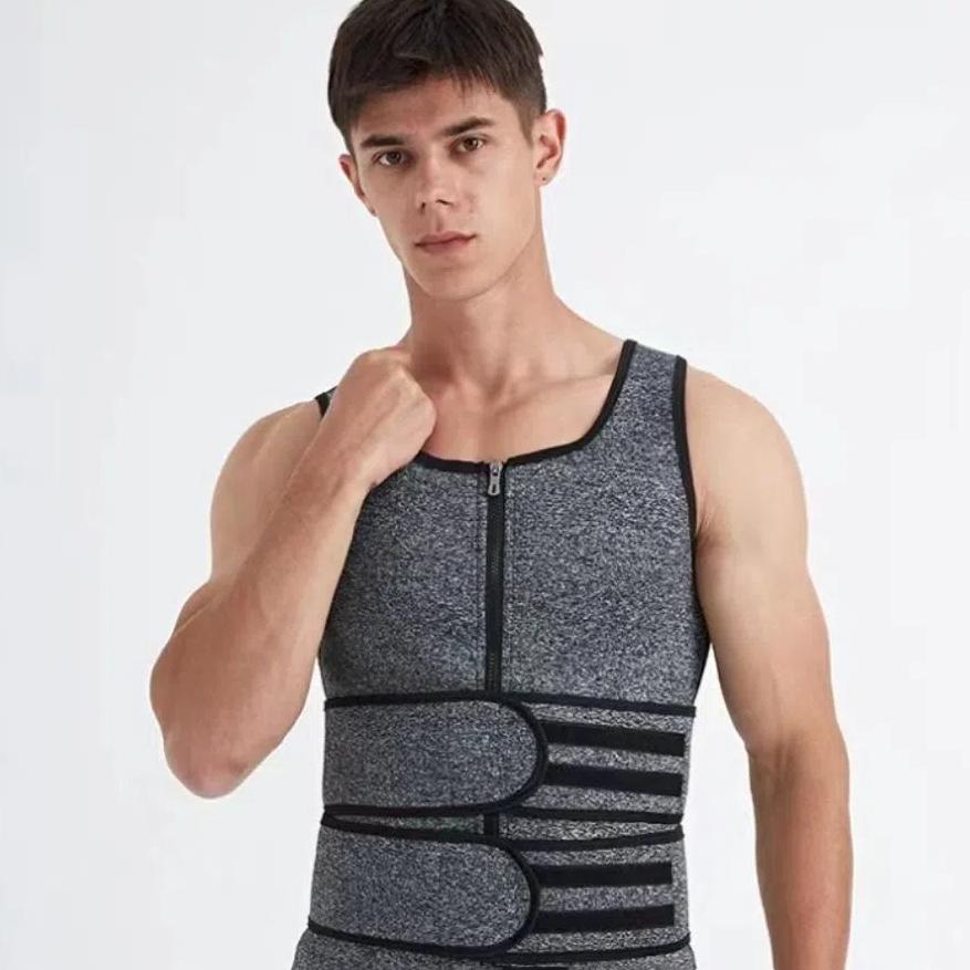 Регулируемый мужской поясной тренажер для похудения жилет для похудения корректирующее белье майки для тренировок потеря веса