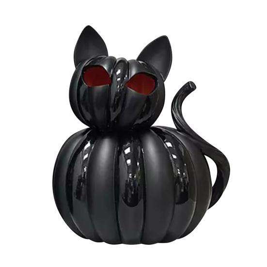 Фигурка черного кота Хэллоуин настольное украшение смола статуэтка кота
