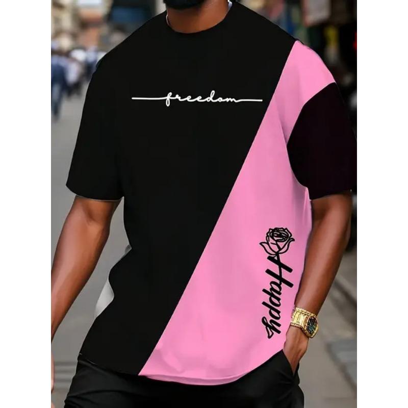 Летний топ с круглым вырезом и 3D-принтом в виде цветных блоков, модные повседневные футболки с короткими рукавами для мужчин