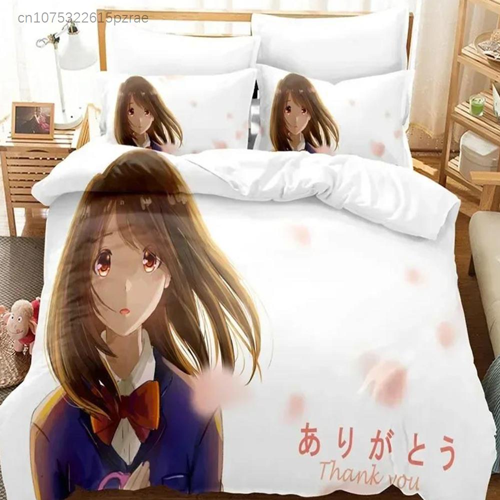 Модный 3D Комплект постельного белья The Tsuki Ga Kirei Печатный комплект постельного белья с наволочками Пододеяльник Мягкое постельное белье размера Queen King для дома