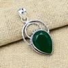 Зеленый оникс драгоценный камень ручной работы из стерлингового серебра 925 пробы кулон подарок для женщин