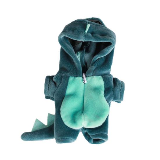 Одежда для кукол 17 см, комбинезон с капюшоном динозавра, многоцветный плюшевый домашний комплект, мультяшный наряд для куклы для творческой игры и обмена в социальных сетях