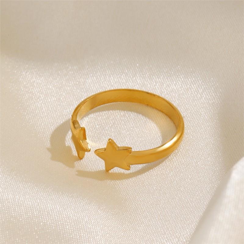 Stainless Steel Cute Five Point Star Open Ring For Women Fashion Popular Ring Party Jewelry Acceessory Gift