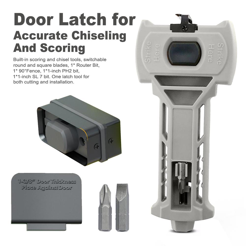 Комплект для установки дверной защелки Встроенные инструменты для насечки и долбления Инструмент-стамеска Точный комплект для дверной защелки для точного долбления и насечки