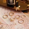 2024 Набор колец в виде змеи и розы, 7 предметов, модные милые кольца нерегулярного тренда, женские украшения для девочек