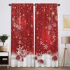 Рождественские красные шторы с принтом Санта-Клауса и снеговика, оконные шторы из 2 панелей для гостиной, спальни, детей, солнцезащитный декор