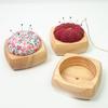 Round Wood Base for Pin Cushion 3.35x3.35Inch Needle Pin Cushion Storage Base for Sewing Enthusiasts and Craft Lovers