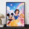 Disney 5D DIY Full Circle Diamond Painting Kit Snow White Mickey Castle Decor Gift