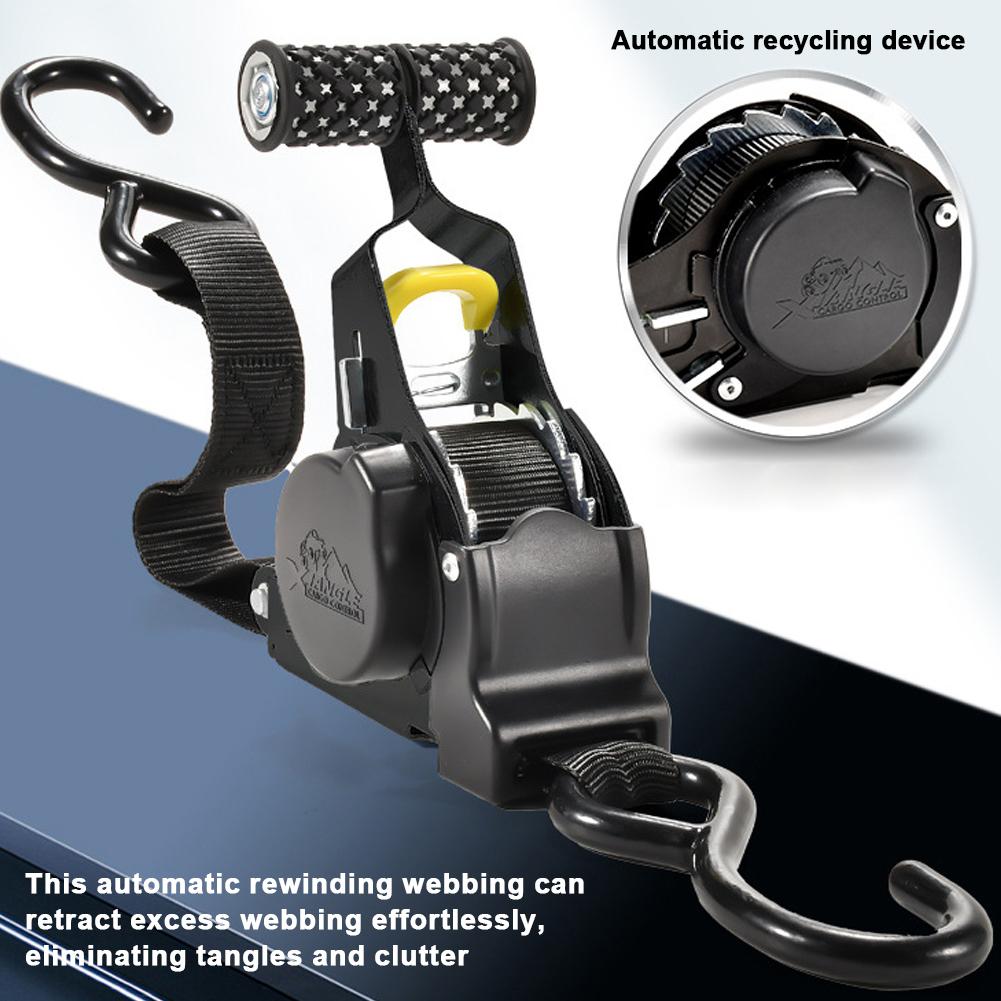 Retractable Auto Ratchet Belts Automatic Rewinding Bundle Tape 680kg Load Capacity SelfRetracting