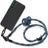 Case - BOOLING - for Samsung Galaxy S22 - Black Silicone - Removable Blue Cord - Shockproof