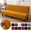 LANMOLIFE Jacquard Sofa Bed Cover Solid Color No Armrest Sofa Bed Covers High Elastic Collapsible Furniture Protection Covers