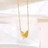 2023 Niche Luxury Stainless Steel Butterfly Necklace: European & American Trend
