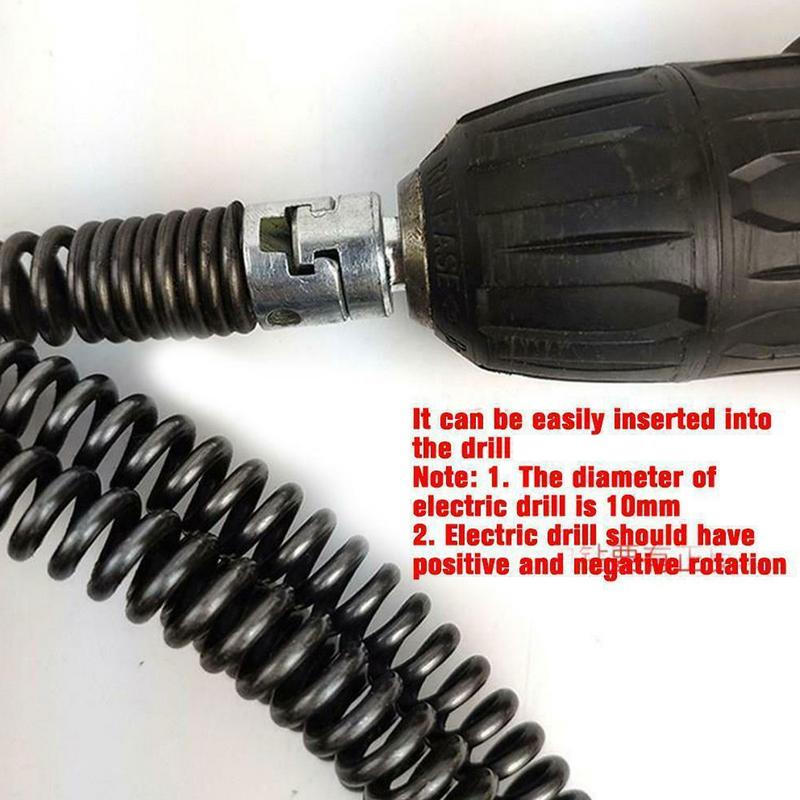 Toilet Plunger Toilet Auger High Pressure Electric Drill Spring Tube Bath Clog Remover Applied To Kitchen Bathroom Clogged Pipe