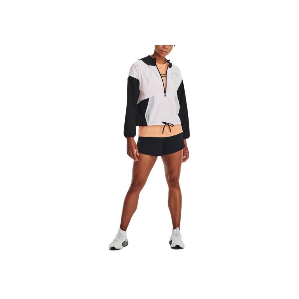 Under Armour Цветные блоки молния вверх тканая куртка с капюшоном женские куртки черный 1377550-001