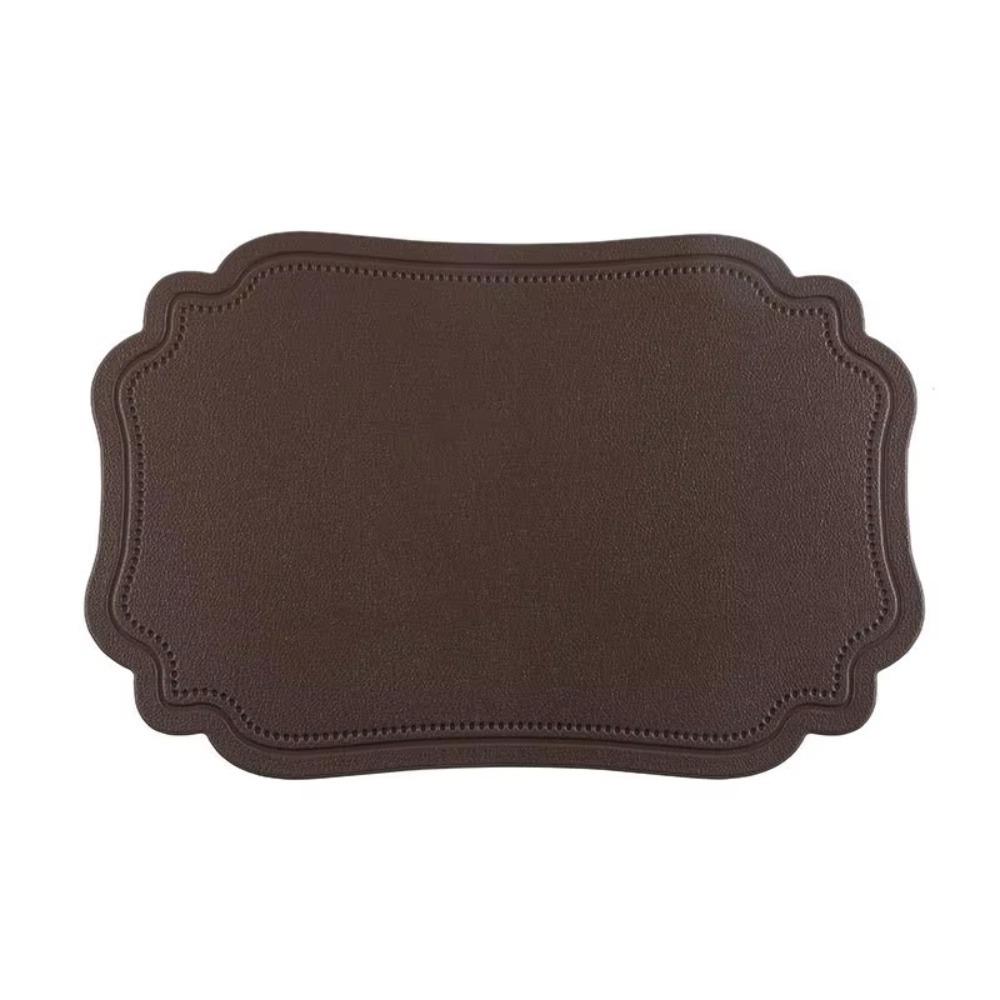 Faux Leather Coffee Place Mat Solid Color Heat Resistant Mat New Place Mat Outdoor Indoor