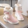 Children's Snow Boots, Winter Girls' Fleece Princess Leather Ankle Boots