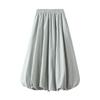 Lantern Skirt For Women With Elastic Waist Polyester Midlength Casual Style
