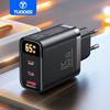 TUODES Зарядное устройство USB GaN 65 Вт PPS PD USB Type C Быстрая зарядка QC4.0 Quick Charge Для iPhone 16 Macbook Air Планшет Samsung Xiaomi Ноутбук