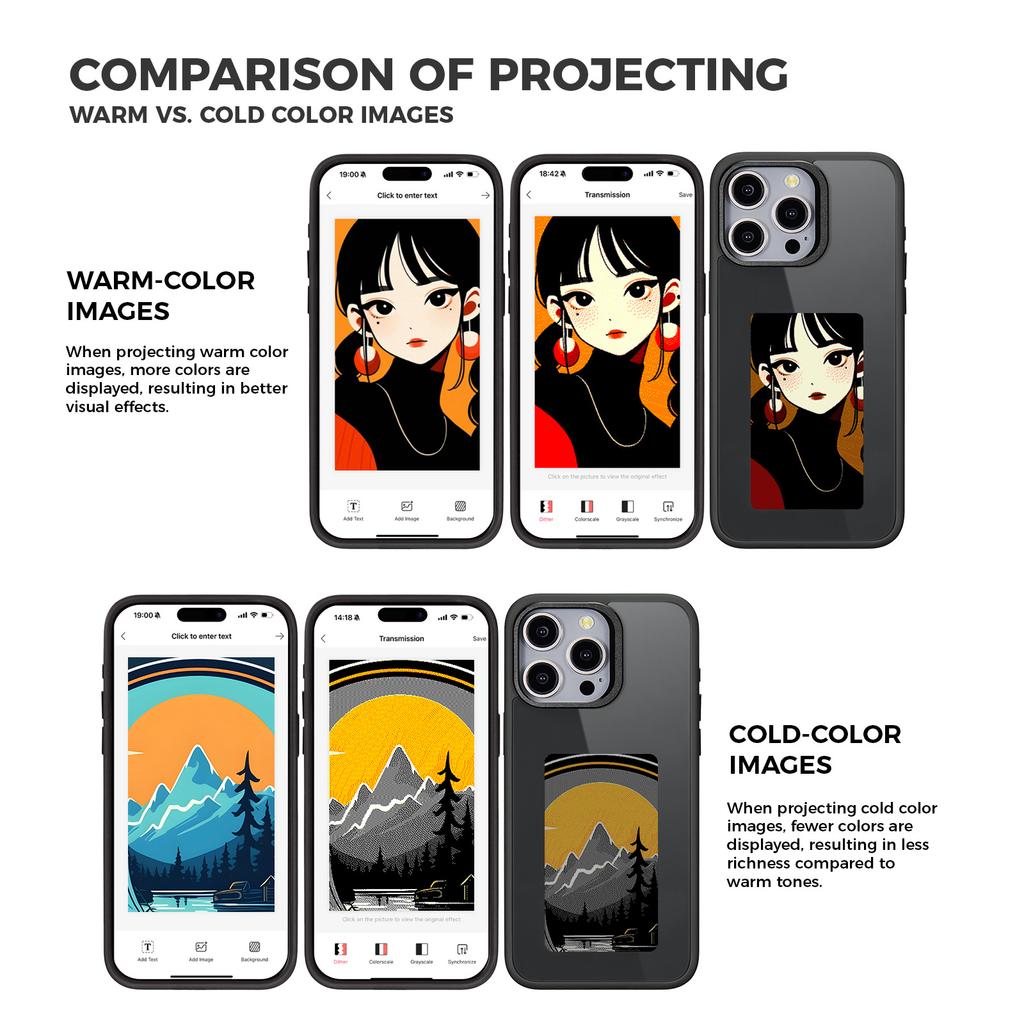 Чехол для телефона iPhone 15 Pro Max с E Ink дисплеем, 4-цветный, NFC, DIY чехол для телефона