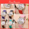 Elegant European Style Geneva Eiffel Tower Water Crystal Quartz Watch With Pu Strap