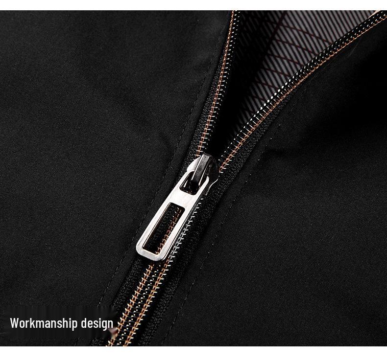 2024 Spring/Autumn Stand Collar Executive Jacket for Men - Business Casual Zhongshan Style for Dads