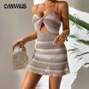 Женское новое платье с капюшоном Spice Beach на шнуровке в полоску с бретелью через шею, сексуальное, открытое платье