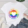 (Premium T-shirt)Funny Lgbt For All For Love And Love Printed T-Shirts For Women Summer Short Sleeve Round Neck Cute Loose T