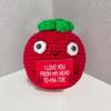 1/3Pcs Tomato Handmade Frend's Gifts Funny Doll With Card Knitted Crochet Room Decoration Positive Energy