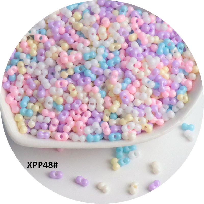 Стеклянные бусины-арахис сплошного цвета 2x4 мм для изготовления украшений и аксессуаров для волос своими руками