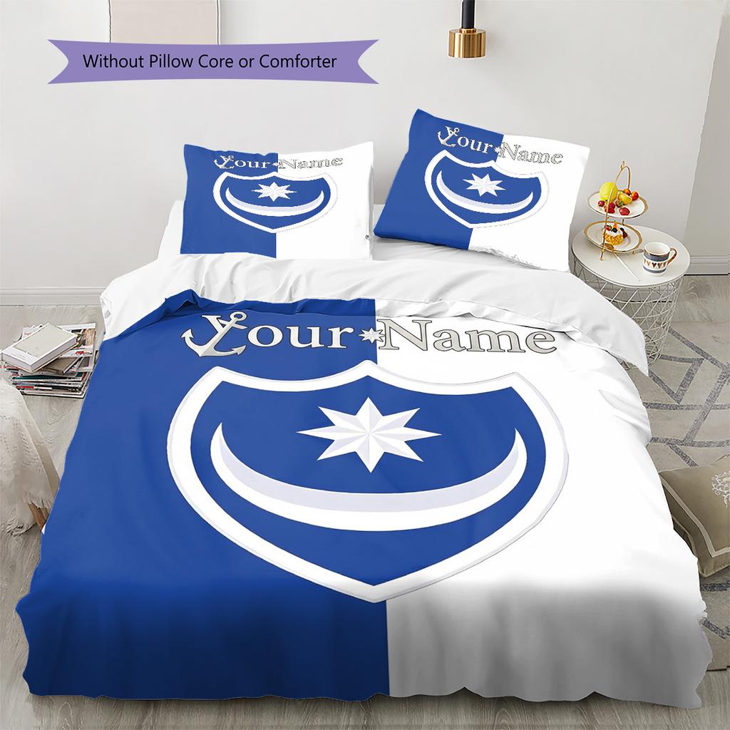 Nautical Crest Shield Custom Name Pattern Bedding Quilt Set Quilt Cover Pillowcase Home Birthday Gift(1 * duvet cover + 2 * pillowcase, without core)
