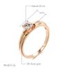 Rings Classic Bride Rose Wedding Gold Color White Natural Zircon Simple Korean Ring For Women Daily Fine Jewelry