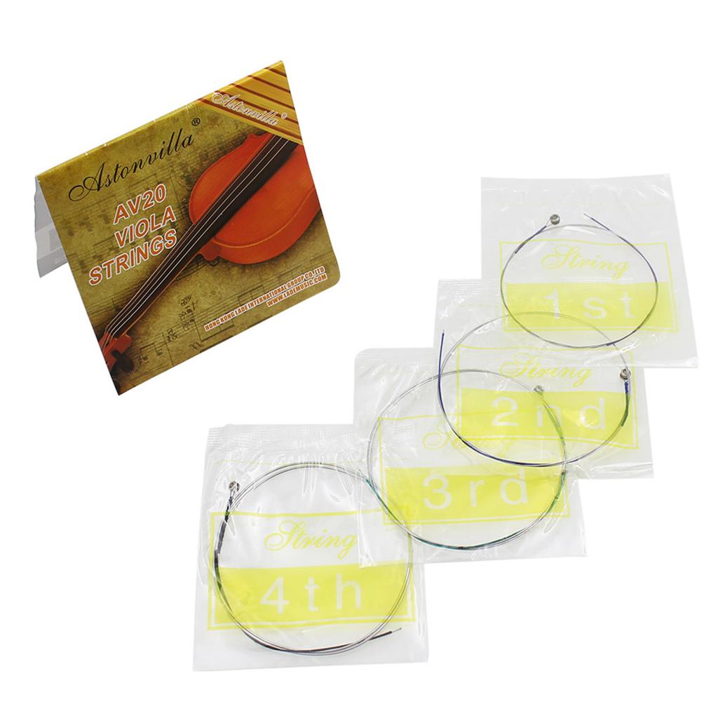 Viola Strings Set Nickel-Plated Balls Stainless Steel Core Wound Medium Tension Suitable for Practice Stage Performances