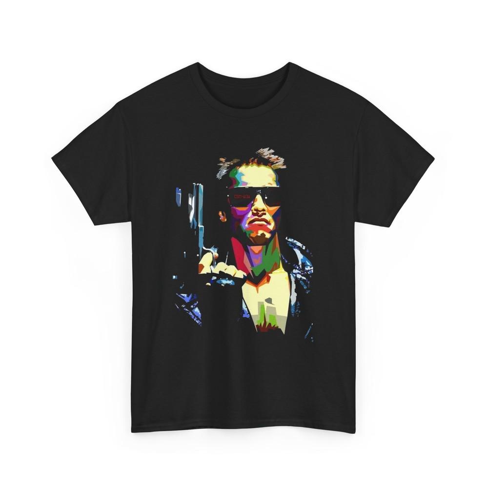 Terminator Movie Art Tee, Arnold Schwartznegger Shirt, Action Film Fan Apparel