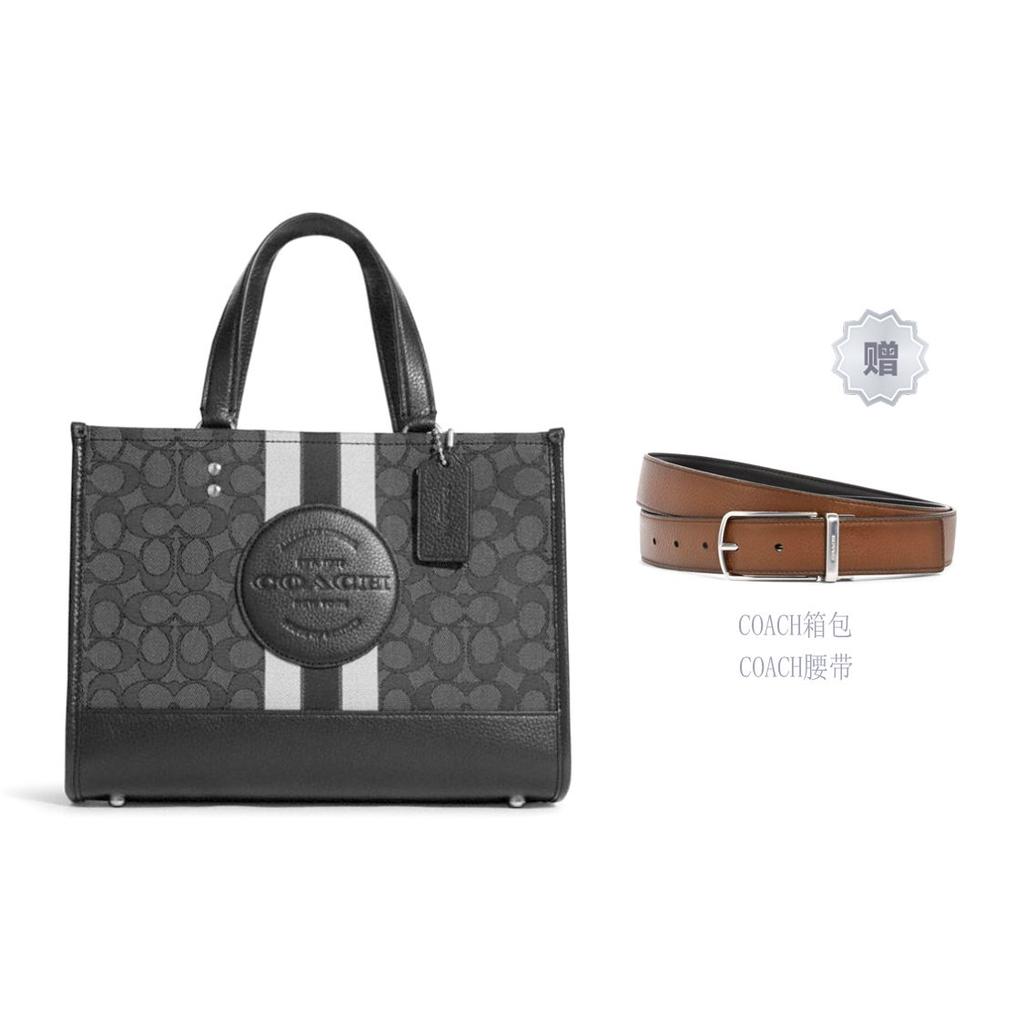 COACH Dempsey Old Floral Fabric With Leather Tote Bag, Shopping Bag, Handbag Large Women's Black C8448-SVRT6
