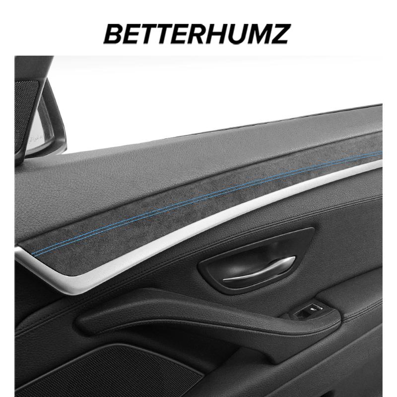For BMW F10 Series 5 Made of Alcantara Car Interior Door Panel Trim Strip Performance Frame Sticker 4pcs Auto Tuning Accessories